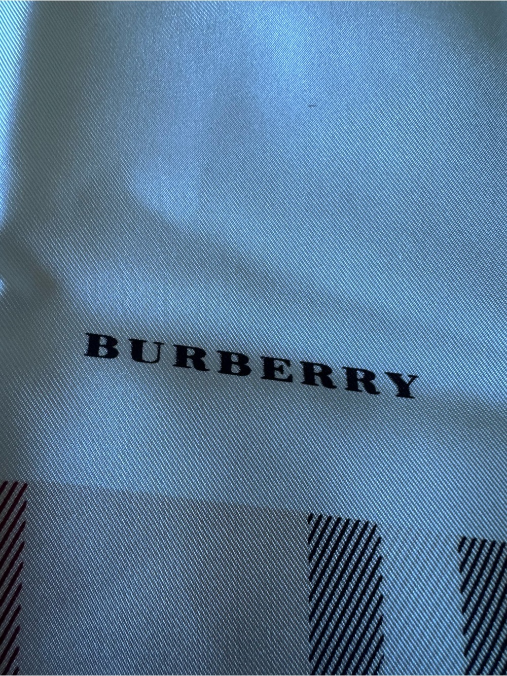 Burberry Beige Plaid Silk Square Scarf - Picture 4 of 16